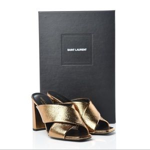 NEW Saint Laurent Loulou 95 mule chestnut 39.5